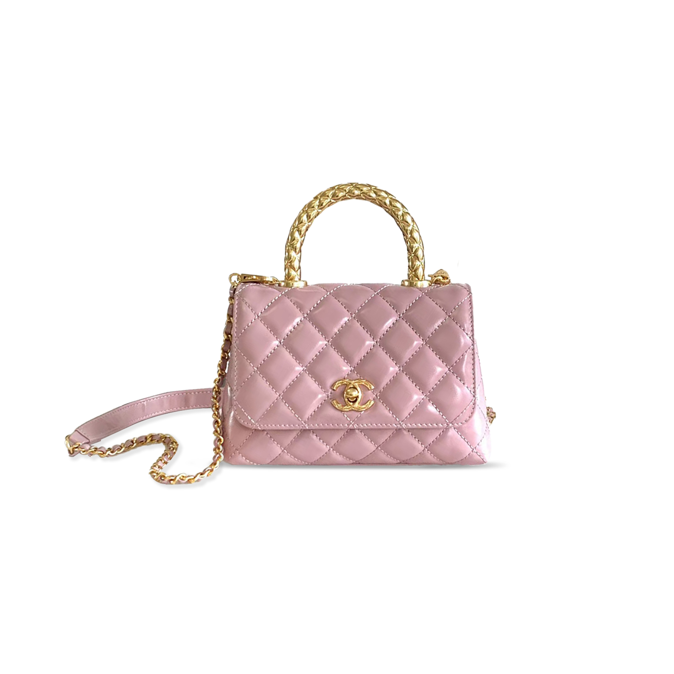 CHANEL MINI FLAP BAG WITH TOP HANDLE AS2215 (20*13*9cm)